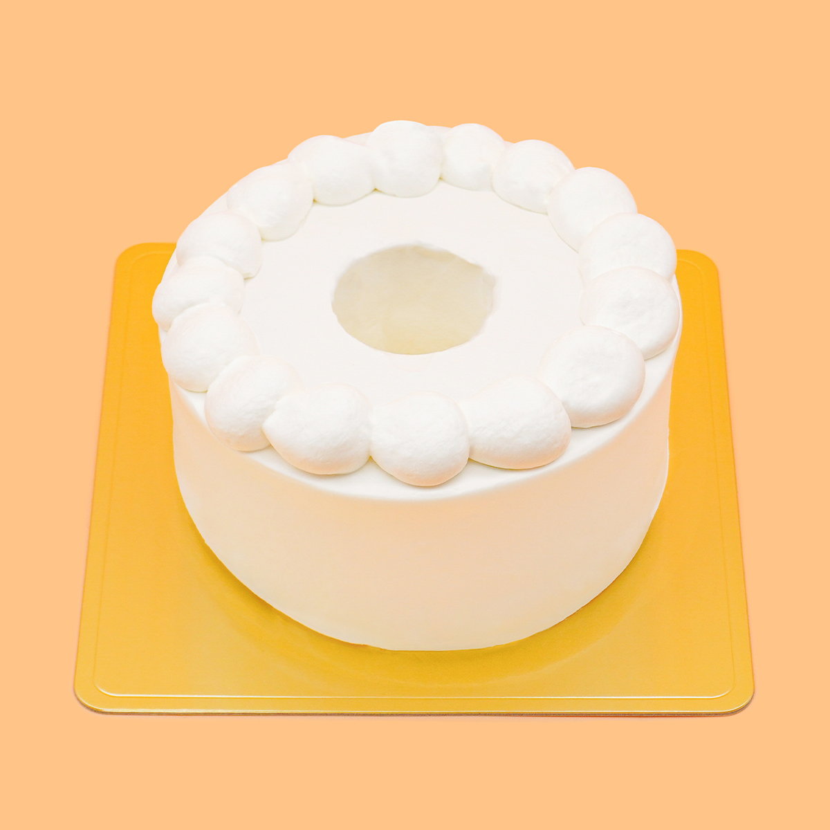 【送料無料】すっぴんケーキ　モフォンデコレーション　※フルーツトッピングなし 5号サイズ【冷凍便】