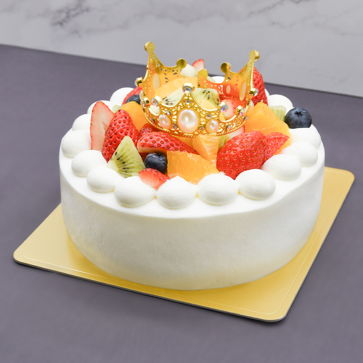 2026春の新作：ティアラ付き デコレーションケーキ 5号（誕生日・推し活・バースデー・映え）