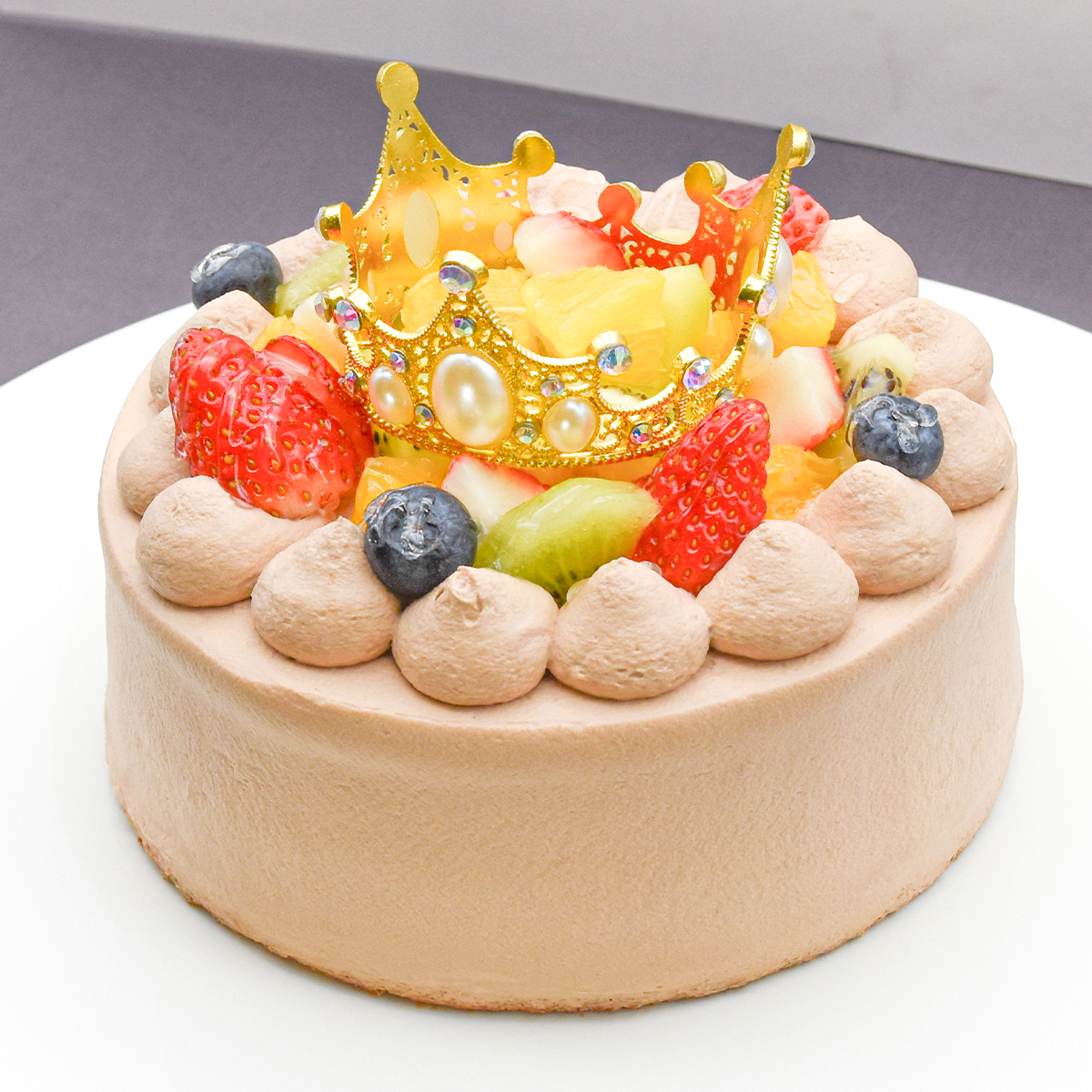 2026春の新作：ティアラ付き デコレーションケーキ チョコクリーム 5号（誕生日・推し活・バースデー・映え）