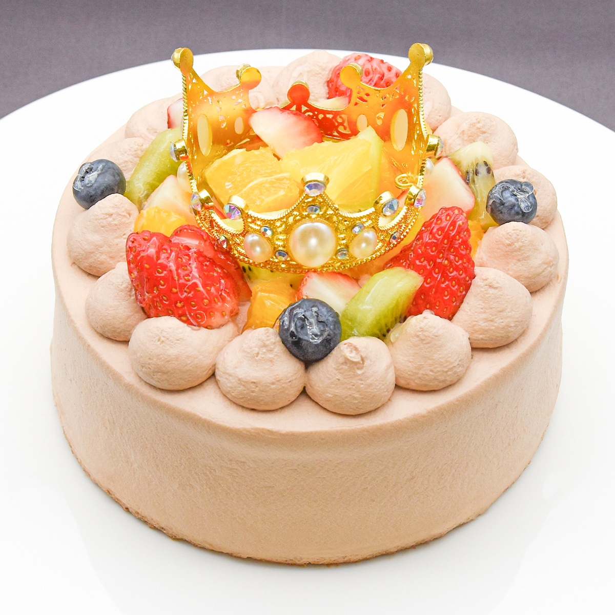 2026春の新作：ティアラ付き デコレーションケーキ チョコクリーム 5号（誕生日・推し活・バースデー・映え）