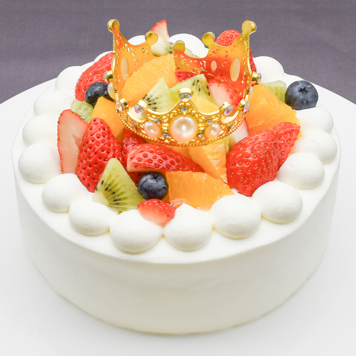 2026春の新作：ティアラ付き デコレーションケーキ 5号（誕生日・推し活・バースデー・映え）